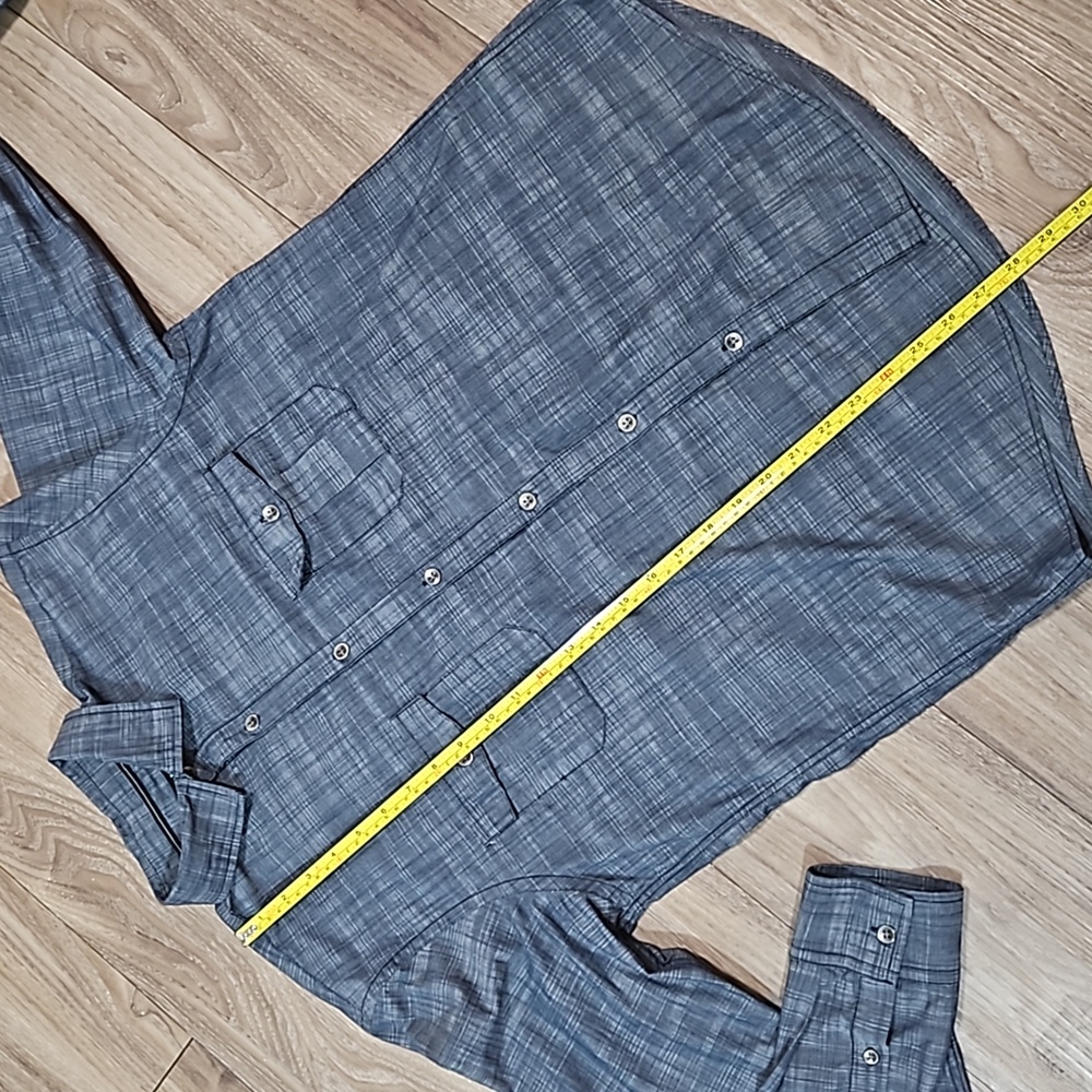 Alfani Regular Fit Long Sleeve Button Up Blue Shirt Men's Medium - Picture 12 of 13